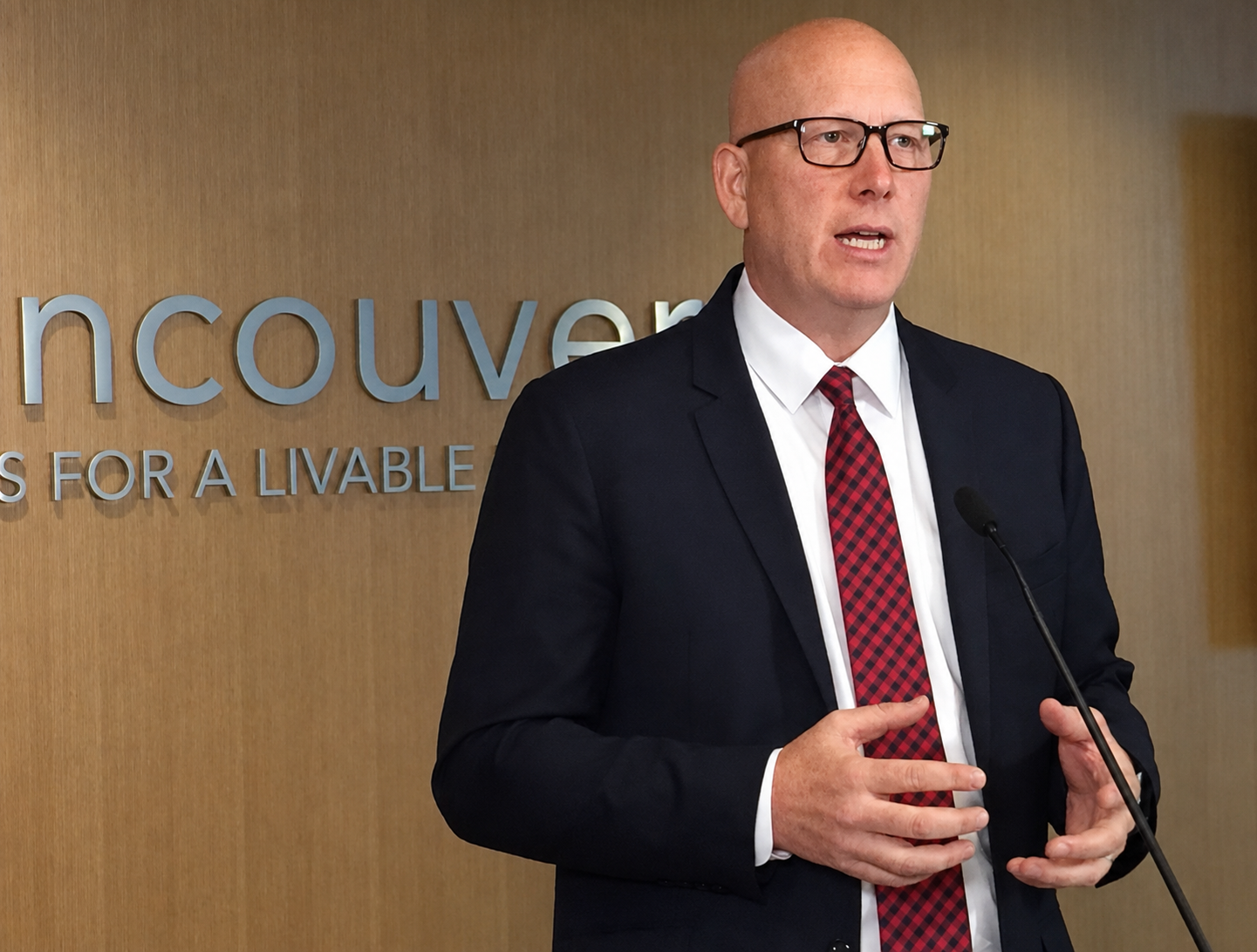 Greg Moore speaking at a Metro Vancouver event